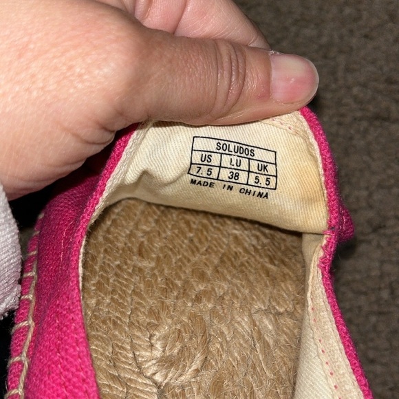 Soludos Elephant Embroidered Platform Espadrilles Pink 7.5 - Picture 8 of 10